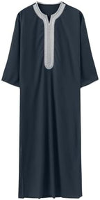 Mens Embroidery Moroccan Thobe Men Muslim Mogadishu Djellaba Robe Islamic Jubba Prayer Kaftan Islamic Arabic Abaya