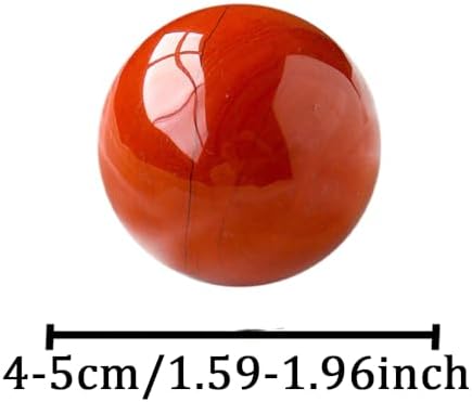 1.57-1.97inch/4-5cm Natural Red Jasper Crystal Ball, Hand Polished Quartz Stone Sphere, Reiki Healing Mineral Sphere, Energy Balancing Degaussing Stone, Home Office Desktop Ornament, Collection Gift