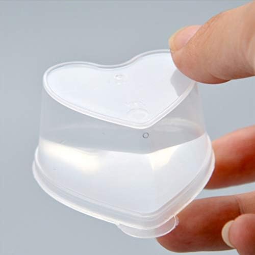 EXCEART 50Pcs Heart Shape Storage Case Transparent DIY Organizer Box for Jewelry and Sundries Dustproof PP Material for Girls Neat Countertop