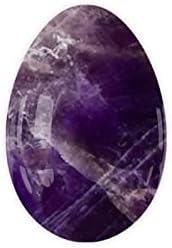Undrilled Yoni Eggs Natural Real Jade Massage Egg for Women Kegel Exercise Feminine Hygiene Massage Balls,Amethyst,L-4.5x3cm