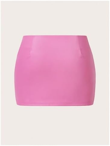 WDIRARA Women's Zip Front Buckle PU Leather Bodycon Mini Skirt Rave Club Y2k Skirt