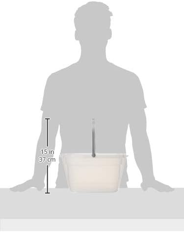 Casabella Cleaning Bucket Rectangular for Mopping or Storage with Handle and Built-In Pour Spouts, 4-Gallon, Clear