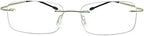 Stylish Rimless Frame Reading Glasses Black Silver Color