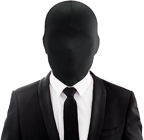 2 Pcs Black Full Face Mask Cover Faceless Skin Masks Halloween Cosplay Spandex Hood Mask for Unisex Cosplay