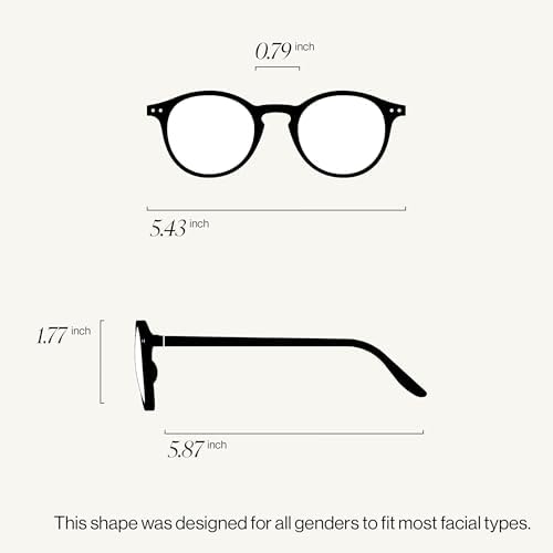 IZIPIZI READING #D Reading Glasses for Women and Men – Round Eye Glasses with Anti-Scratch Lenses, Lightweight Fashion Frame