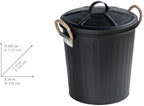 Wenko Gara Cosmetic Bin Capacity 6 litres Steel Black 24 x 28.5 x 23 cm