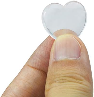 Marrywindix 15 Packs 0.8 Inch Healing Crystal Natural White Crystal Heart Love Carved Palm Worry Stone Chakra Reiki Balancing