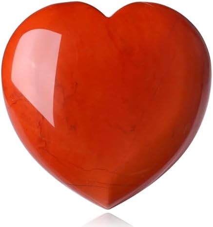 MAIBAOTA 60 mm Red Jasper Crystals Large Heart Red Stone Healing Crystals Natural Crystal Heart Reiki Gemstone Polished Heart Shaped Rocks Meditation Mothers Day Crystal Gifts for Mom Her