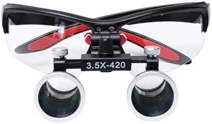 Dental Loupes Binocular Surgical Magnifier 2.5X 3.5X Ultra-Lightweight Optical Loupe 320-420mm Magnifying Glass for Dentist (3.5X-420)