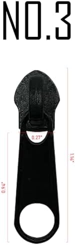ANPURZII #3 Zipper Pulls Replacement Bulk 30pcs Black Metal Zipper Pull Slider Head for Purses and Bag Craft Making Nylon Zippers(NO.3 Black)