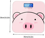1pc Cartoon Electronic Scale Digital Bathroom Health Weight Scale USB Charging Tempered for Family Friends Sports Lovers
