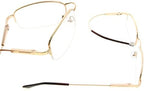 Eyekepper Blue Light Blocking Reading Glasses Bendable Titanium Memory Readers Half-Rim Computer Glasses, Light Amber Tinted Lenses (Gold,+1.50)