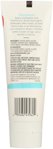 365 by Whole Foods Market, Kid's Fluoride-Free Toothpaste, Strawberry, 4.2 Ounce