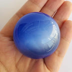 38-42mm Blue Cat's Eye Stone Healing Crystal Divination Sphere Sculpture Figurine Gemstone Ball,Feng Shui Chakra Aura Home Desk Decor Decorative Collection,with Wooden Stand