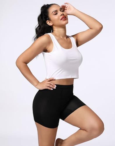 INNERSY Women's High Waisted Period Underwear Boy Shorts Panties for Postpartum Menstrual 3-Pack