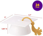 DecoPac Grad Cap with Tassels Cake Topper 24 Pack Elegant Graduation Hat Cake Decoration, Food Safe - Pack Of 24