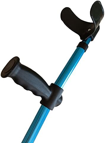 KADEUX Foldable Forearm Crutch Adult Crutches, Adjustable Elbow Crutches, Lightweight Aluminum, Telescopic Walking Cane for Men Women, Blue
