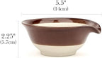 Linkidea Ceramic Shaving Bowl, Shaving Soap Lather Mug Cup for Men, Wide Mouth Barber Beard Wet Razor Shave Cream Cup, Brown