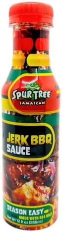 Spur Tree Jerk BBQ Sauce – Authentic Jamaican BBQ Seasoning to Spice Up Your Life – BBQ Rub with All-Natural Ingredients – Smoky BBQ Sauce to Bring Some Island Flair (12 oz)