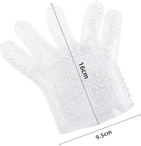 Male Female Massage Tool Soft Silicone Flirting Massage Glove Men Ribbed Teasing Gloves Bath Glove,for The Right Hand only 2Pcs