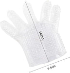 Male Female Massage Tool Soft Silicone Flirting Massage Glove Men Ribbed Teasing Gloves Bath Glove,for The Right Hand only 2Pcs