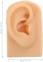 2 Pairs Soft Silicone Ear Model Left and Right Realistic Human Ear Mold for Piercing Practice and Jewelry Display Simulation Training Tool with Light and Dark Skin Colors