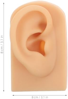 2 Pairs Soft Silicone Ear Model Left and Right Realistic Human Ear Mold for Piercing Practice and Jewelry Display Simulation Training Tool with Light and Dark Skin Colors