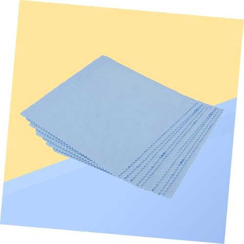 jojofuny 80pcs Microfiber Cleaning Cloths for Glasses Jewelry Camera Lenses Screen Blue No Scratch Reusable