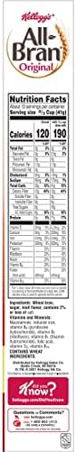 All Bran Breakfast Cereal, 8 Vitamins and Minerals, High Fiber Cereal, Original, 18.6oz Box (1 Box)