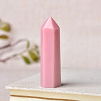 1PC Natural Stone Pink Opal Crystal Point Wand Energy Quartz Home Decoration Polished 50-80mm Stone Chakra Obelisk-Pink Opal_50-60mm