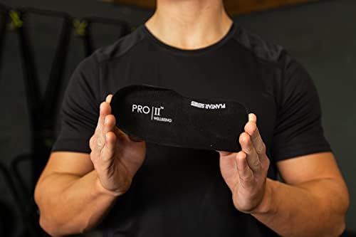 PRO 11 WELLBEING- 2 Pairs of Slim Fit Orthotic Insoles with Heel Pad for Plantar Fasciitis (3-4.5 UK, Black)