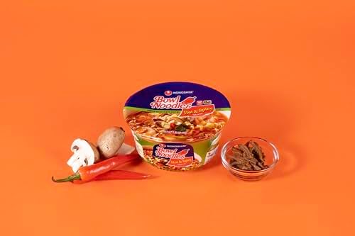 Nongshim Ramen Noodles, Gourmet Instant Ramen bowl, Premium Microwavable Noodle Soup, Hot & Spicy, 3.03 Ounce (Pack of 12)