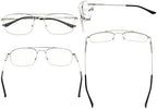 Eyekepper Mens Womens Memory Titanium Reading Glasses Bendable Bridge And Temple Readers (Silver,+1.75)