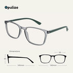 OPULIZE Max Classic Reading glasses for Women Men,Scratch Resistant Large Rectangular frame with Spring Hinges, Grey +1.5 (Pack of 1)