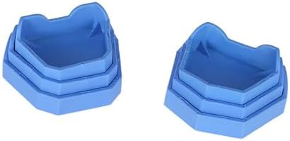 Dental Model Base Forming Kit, 6 Piece Professional Base Former Set, Blue Plastic Molds in Small Medium Large Sizes for Dental Casting and Trimming