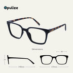 OPULIZE KOI Reading glasses and Reading sunglasses for Women Men,Scratch Resistant Large Rectangular frame with spring Hinges, Black, Blue, Grey, Clear, Black +3.5 (Pack of 5)