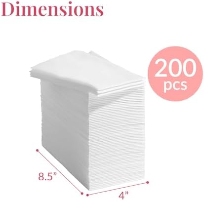 Prestee 200 Disposable Paper Hand Towels That Feel Like Linen Napkins, 2-Ply - Guest Towels, Wedding Paper Napkins, Disposable Napkin for Guest Bathroom, Parties, Dinners, Events (White)