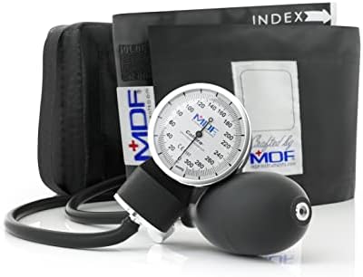 MDF Instruments, Calibra Aneroid Premium Professional Sphygmomanometer + MDF® Latex-Free Large Adult Replacement Blood Pressure Monitor Cuff - Double Tube