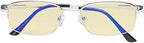 Eyekepper Computer Glasses Men Women-Blue light Blocking Reading Glasses-Memory Titamiun Readers-Half Rims,Silver +1.75