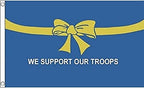 AZ FLAG - We Support Our Troops Blue Flag - 2x3 Ft - 100D Polyester American Army Banner with Two Metal Grommets - Fade Resistant - Vivid Colors - 2' x 3' Feet - 90x60 Cm