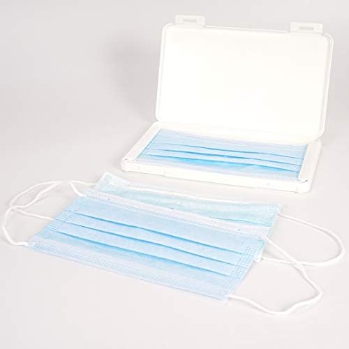 Mask Holder Face Masks Plastic Case Storage Bag Portable Mask Storage Clips Containers Disposable Face Masks Organizer Dustproof Storage Box for Mask Pollution Prevention (White*2 Pieces)
