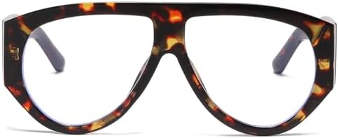YAMEIZE Blue Light Blocking Glasses for Men Women Oversized Pilot 70s Retro Thick Frame Blue Light Blocking Computer Glasses