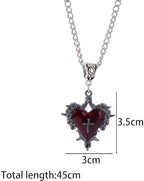 1pcs Dark Gothic Punk Butterfly Cross Metal Necklace Vintage Accessories Women and Man Heart Pendant Necklace Gifts,Chain45cm