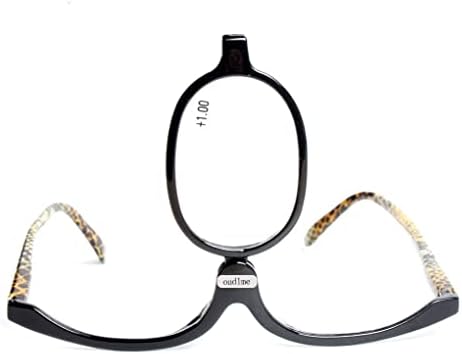 OREUDO Readers Magnifying Makeup Glasses Eye Make Up Spectacles Flip Down Lens Folding CosmeticReading Glass Eyeglasses