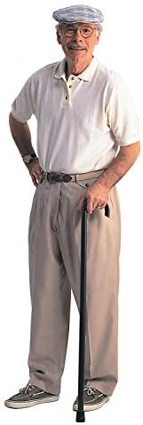 Carex Round Handle Walnut Finish Wood Cane - Walking Cane with Rubber Tip - Fashionable, Traditional Style Walking Stick for Men & Women, 36" Height, 7/8" Diameter, Black, 0.87 Inch