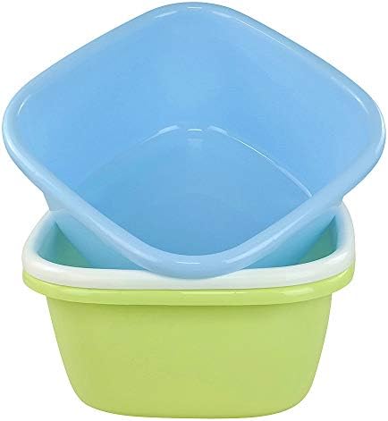 Plastic Square Dish Pan, Washing Basin, 16 Quart, 3 Packs