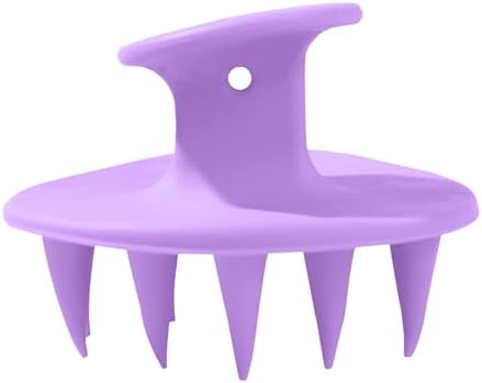 Hair Brushes with Scalp Massager Shampoo Brush, Silicone Hair Scrubber with Soft Bristles for Shower, Wet(Purple)