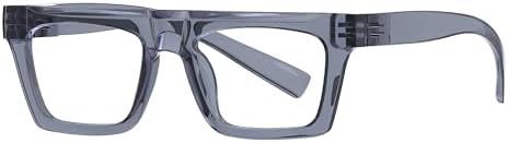 Eyekepper Metalless Screwless Spring Hinges Blue Light Blocking Reading Glasses for Women and Men Computer Readers(Grey, +3.00)