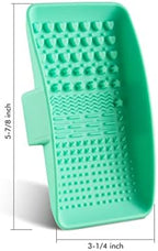 2PCS Brush Cleaning Palette,Handheld Silicone Brush Scrubber Brush Cleaning PadReusable Scrubber to Clean All of Your Ink Blending Brushes with Ease Portable Washing Tool (4 x 5 7/8inch Purple)