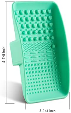 2PCS Brush Cleaning Palette,Handheld Silicone Brush Scrubber Brush Cleaning PadReusable Scrubber to Clean All of Your Ink Blending Brushes with Ease Portable Washing Tool (4 x 5 7/8inch Green)